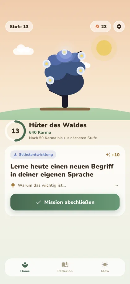 Karma Farmer: die Mission des Tages und deine Pflanze