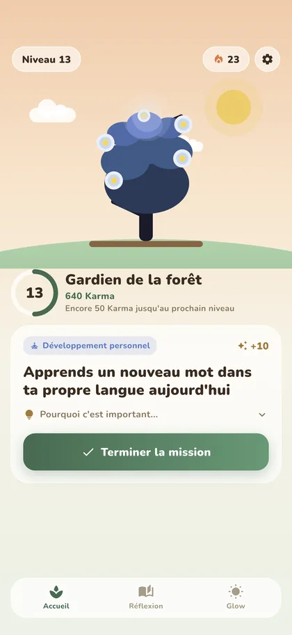 Karma Farmer&nbsp;: la mission du jour et ta plante
